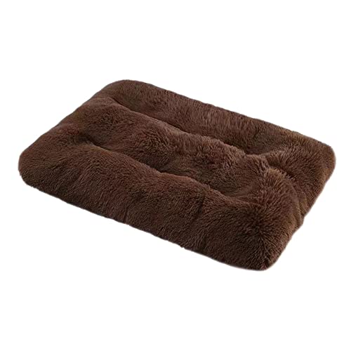 GUOCU Deluxe Plüsch Hundebett Haustierkissen Einfarbig Haustierbett mit Rutschfester Boden Waschbarem Weiche Warme Flauschige Haustiermatte für Hunde Und Katzen Universal,Kaffee1,94×63cm von GUOCU