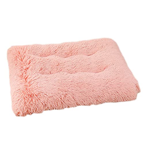 GUOCU Deluxe Plüsch Hundebett Haustierkissen Einfarbig Haustierbett mit Rutschfester Boden Waschbarem Weiche Warme Flauschige Haustiermatte für Hunde Und Katzen Universal,Rosa,109×72cm von GUOCU