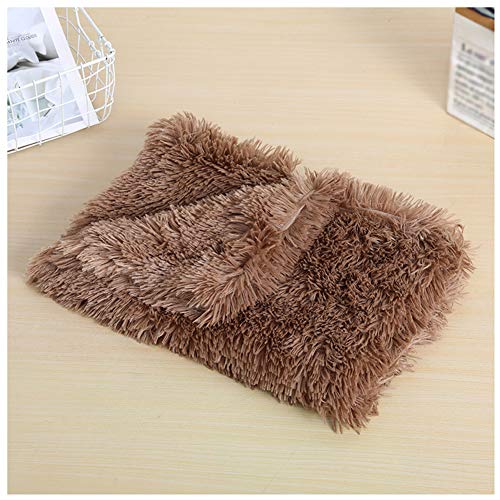 GUOCU Flauschige Hundedecke Hundebett Katzen Decke Mit Super Softe Weiche Zweiseitige Material Haustier-Decke, Perfekt Für Hundebett Sofa Katzenbett,Braun,L von GUOCU