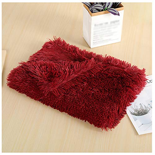 GUOCU Flauschige Hundedecke Hundebett Katzen Decke Mit Super Softe Weiche Zweiseitige Material Haustier-Decke, Perfekt Für Hundebett Sofa Katzenbett,Rot,L von GUOCU