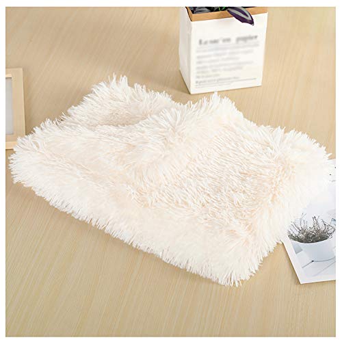 GUOCU Flauschige Hundedecke Hundebett Katzen Decke Mit Super Softe Weiche Zweiseitige Material Haustier-Decke, Perfekt Für Hundebett Sofa Katzenbett,Weiß,M von GUOCU