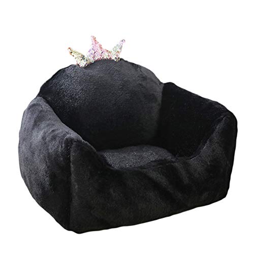 GUOCU Flauschiges Haustier Katzenbett Weich Hundebett Warm Hundeschlafplatz Katzendecke Hundematratze Hundesofa Katzensofa,Schwarz,M von GUOCU