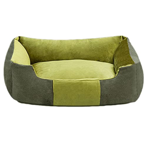 GUOCU Haustiernest Zwinger Atmungsaktiv Super Weich Bequem Einfarbig Haustier Nest Waschbar Wasserdicht rutschfest Beißfest Katze Hundebett für mittlere Kleine Hunde Und Katzen,Grün,62×45×16cm von GUOCU