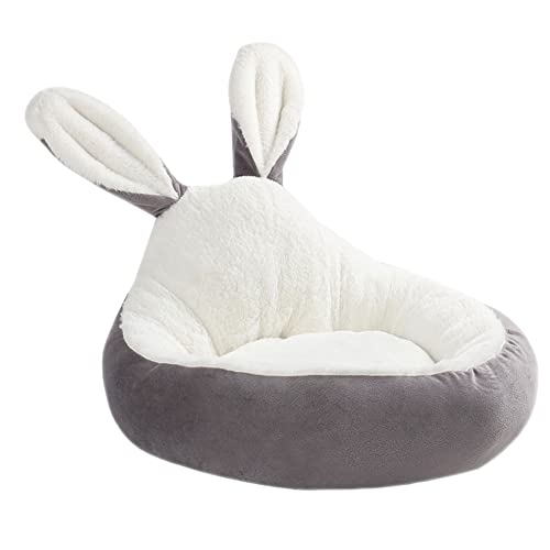 GUOCU Hundebett Kaninchenohren Katzenbett Haus Abnehmbares Haustier Nest Teddy Bett Sofa Winter Sehr Warm Weich Welpen Zwinger Weiches Haustier Haustierbett Heimtierbedarf,Grau,60cm von GUOCU