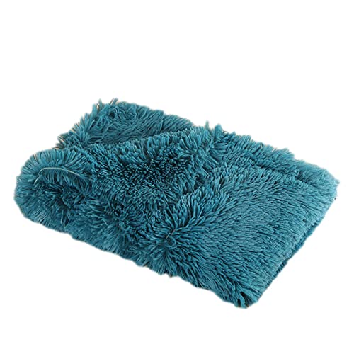 GUOCU Hundedecken Flauschig Plüsch Katzendecke Super Softe Weiche Warme Einfarbig Doppeilseitige Haustierdecke Weiche Fleecedecke Waschbare, Bett Decken für Hunde Und Katze,Cyan,56×36cm von GUOCU