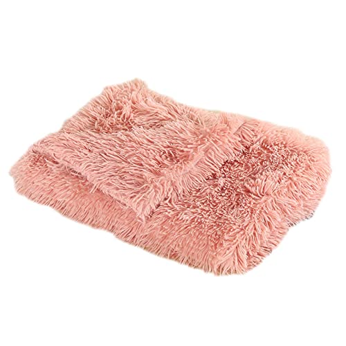 GUOCU Hundedecken Flauschig Plüsch Katzendecke Super Softe Weiche Warme Einfarbig Doppeilseitige Haustierdecke Weiche Fleecedecke Waschbare, Bett Decken für Hunde Und Katze,Rosa,100×75cm von GUOCU