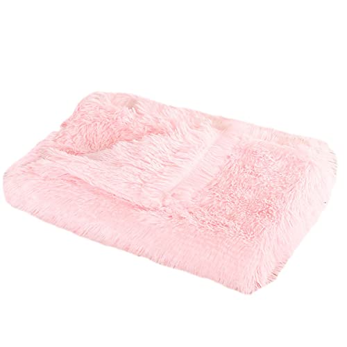 GUOCU Hundedecken Flauschig Plüsch Katzendecke Super Softe Weiche Warme Einfarbig Doppeilseitige Haustierdecke Weiche Fleecedecke Waschbare, Bett Decken für Hunde Und Katze,Rosa1,78×54cm von GUOCU