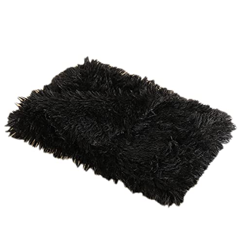 GUOCU Hundedecken Flauschig Plüsch Katzendecke Super Softe Weiche Warme Einfarbig Doppeilseitige Haustierdecke Weiche Fleecedecke Waschbare, Bett Decken für Hunde Und Katze,Schwarz,127x100cm von GUOCU