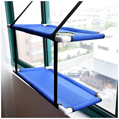 GUOCU Katze Ruhend Sitz Sitzstange Fenster Hängematte Sonne Bad Raum Speichern Sicherheit Katze Bett Fensterbett Blau2 60 * 35 * 63CM von GUOCU