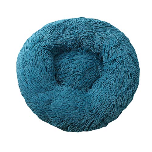 GUOCU Katzenbett Schöne Tierbett Hundekörbchen Hundesofa Klein Hundebett Haustierbett Plüsch Weich Runden Katze Schlafen Bett,Blau 3,XXL:100cm von GUOCU