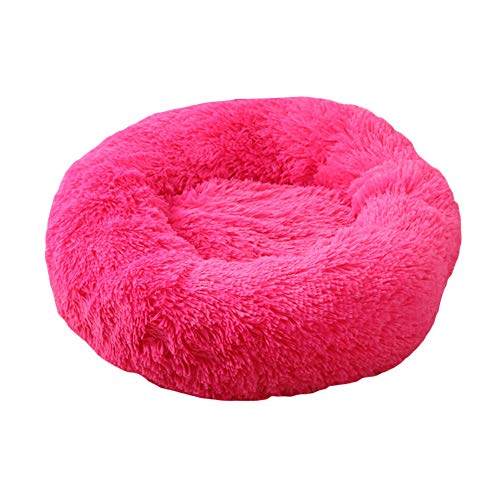 GUOCU Katzenbett Schöne Tierbett Hundekörbchen Hundesofa Klein Hundebett Haustierbett Plüsch Weich Runden Katze Schlafen Bett,Rot,M:60cm von GUOCU