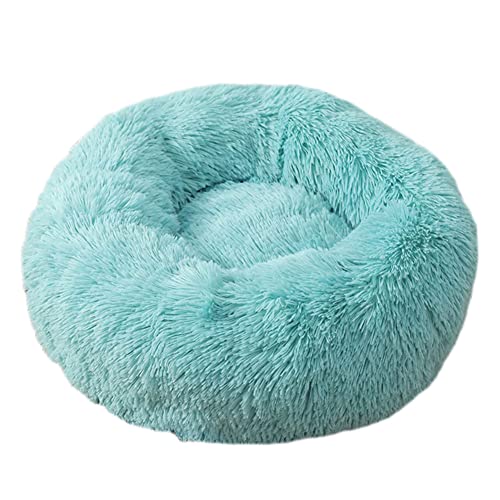 GUOCU Katzenbett Waschbar rutschfest Flauschiges Hundebett Super Weich Donut Haustierbett Runde Plüsch Katzenschlafplatz für Katzen Und Kleine Hunde Selbstwärmend Kuschelbett,Grün1,100cm von GUOCU