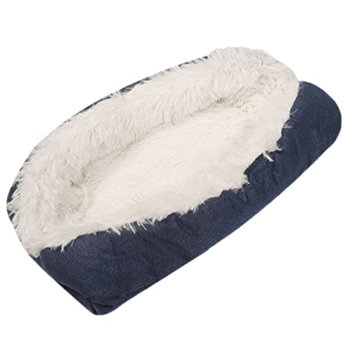 GUOCU Weiches Katzenbett Waschbar Plüsch Haustierbett für Katzen Und Kleine Hunde,2 In 1 Katzenbett Schlafsack Warmes Haus Katzendecke Waschbares Nest Bett für Katzen,Blau,50×60cm von GUOCU