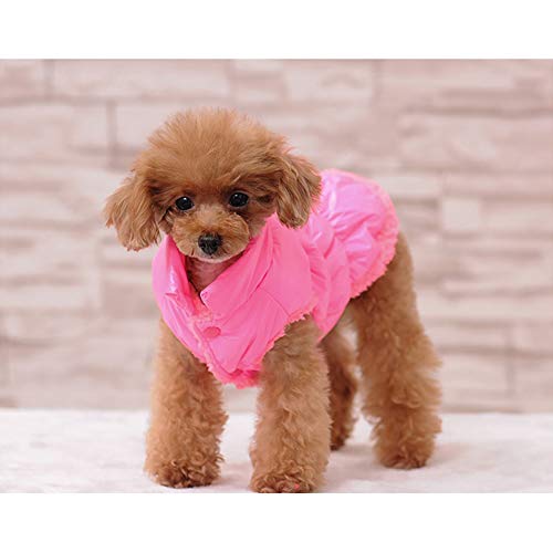 Haustier Hund Katze Kleidung,Hundejacke Hundemantel Warme Hund Jacke Katzen Gepolsterte Weste Bulldog Chihuahua Teddy Welpen Daunenjacke Wasserdichte Haustier Vierbeiniges Mantel Jacke Rosa B XL von GUOCU