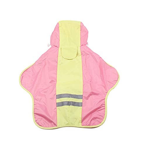 Haustier Hund reflektierend Sonnenschutz-Regenmantel mit Kapuze Verstellbarer Kordelzug, Kurzbeinige Corgi Wanderjacke Poncho Regenschutz Regenbekleidung für kleine/mittlere Hunde Rosa 6 von GUOCU