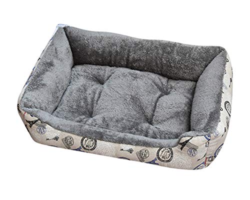 Heimtierbedarf Hundekorb Waschbar Hundebett Abnehmbar Waschbar Multicolor Haustierbett für Haustiere in Allen Größen Vierteiliges Set Grau S von GUOCU