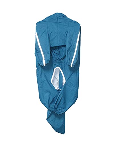 Hunde Poncho Regenmantel mit transparenter Krempenkappe,Wasserdicht Hunde Regenjacke mit Vier Beinen im Freien Einstellbare für Katzen Kleine, Mittel, Große Hunde LaBlueGdog 10XL von GUOCU