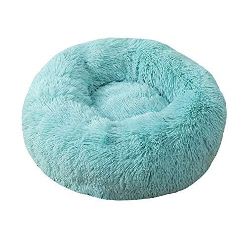 Katzenbett Schöne Tierbett Hundekörbchen Hundesofa Klein Hundebett Haustierbett Plüsch Weich Runden Katze Schlafen Bett,Grün 2,M:60cm von GUOCU