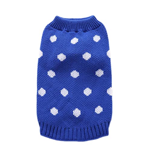 Pet Retro Weihnachtsrentier Festlicher Pullover Hundepulli für Welpen Einzelpackung Bekleidung für Hunde Warm Winterbekleidung Welpen Haustier Mantel Haustier Strickpullover,Blau1,L von GUOCU