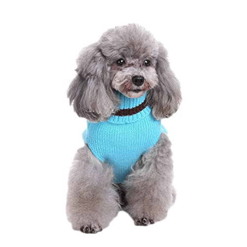 Pet Retro Weihnachtsrentier Festlicher Pullover Hundepulli für Welpen Einzelpackung Bekleidung für Hunde Warm Winterbekleidung Welpen Haustier Mantel Haustier Strickpullover,Blau2,L von GUOCU