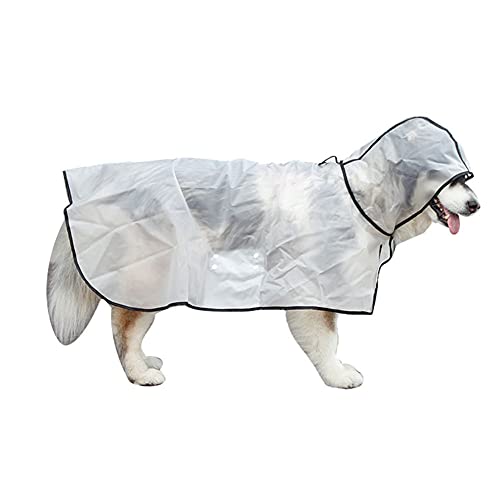 Transparentes Haustier Regenmantel Hundewanderkleidung mit Kapuze,Ultraleicht Winddichte Hoodies Hund Regenbekleidung Poncho Regenschutz Hundemantel für mittlere, große Hunde Alaska, Labrador Sz 10 von GUOCU