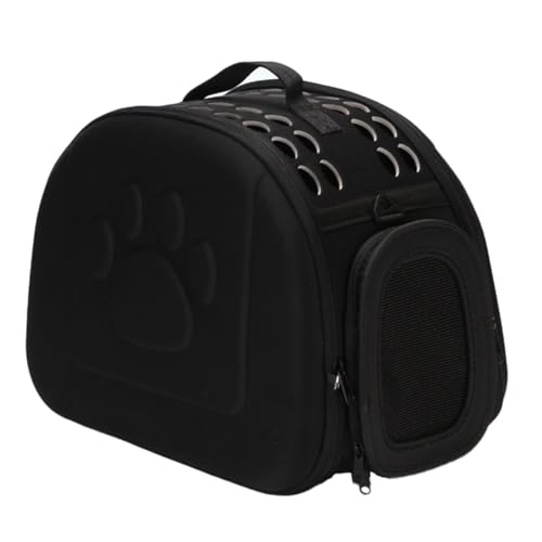 GUOXIAR Portable Outing Pet Bag, Breathable Eva and Mesh Dog and Cat Carrying Bags, Foldable Shoulder Pet Basket Handbags, Hand Carrier Pet Supplies Space Cage Transport Box(Black) von GUOXIAR