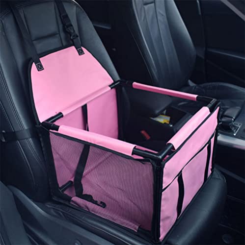 Neu Wasserdicht Atmungsaktiv Haustier-Auto-Matte Sicherheit Haustier Auto Booster Waschbar Mattiertes Oxford-Tuch Auto-Haustier-Tragetasche(Pink) von GUOYI