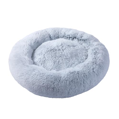 GUPPBF Hundebetten - Donut-Katzenkorb - Plüsch-Katzenbetten - Hundekissen - waschbarer Hundekorb -Durchmesser 50 cm – Grau von GUPPBF