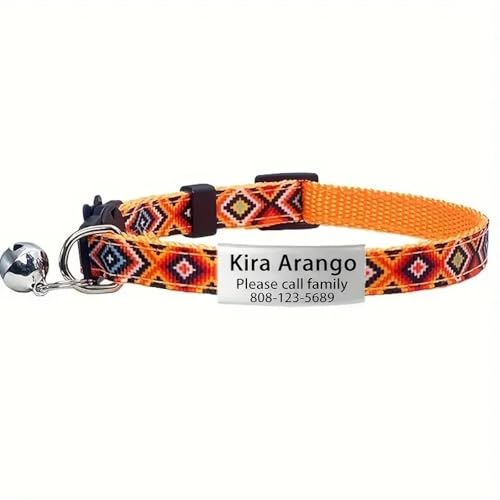 Personalisierte ID -Tag Mit Bell Cat Dog -Kragen Customized Safety Breakaway Verstellbare Nylon Chihuahua Pug Yorkie Kragen,E,19-32 cm Personalisierte ID -Tag Mit Bell Cat Dog -Kragen Customized Safety Breakaway Verstellbare Nylon Chihuahua Pug Yorkie Kragen,E,19-32 cm von GUQOFAIE