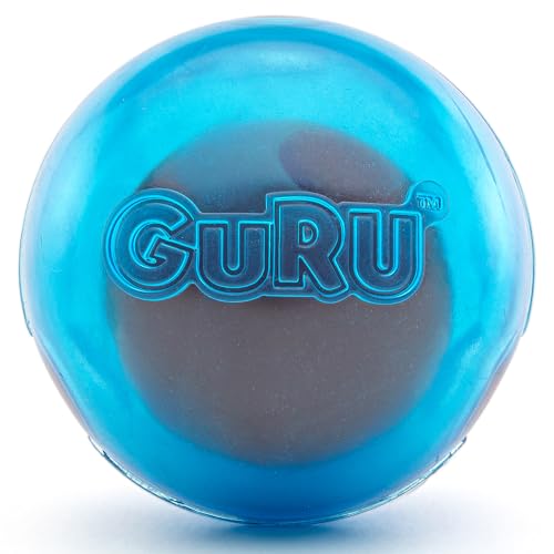 GURU Pet: Guru Ball – Mittelblau – Hundespielzeug, versteckt & spendet Leckerlis, langsames Füttern, einfaches Laden, strapazierfähiges Gummi, Roll-Bounce-Spin-Tumble-Solve-Play von GURU Pet