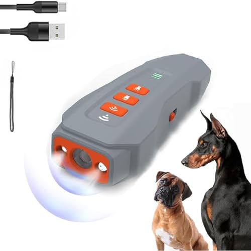 Bark Guard Anti Barking Device for Dogs, Anti Bell Gerät Hunde, Stoppen Sie Hundebellen Hunde-Bell-Kontrolle, mit LED-Taschenlampe, Anti-Bell-Abschreckungsgerät für Große Kleine Hunde (Orange) von GUSHE