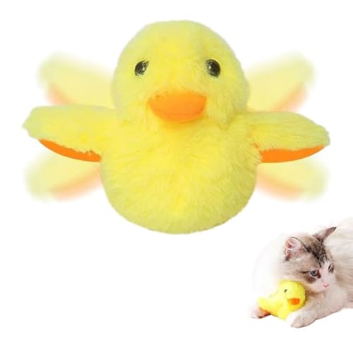 Cat Toys Rechargeable Flapping Duck, Interaktives Enten-Katzenspielzeug, Gelbes Entenspielzeug für Katzen, Flapping Duck Cat Toy, Wiederaufladbares Plüsch Entenspielzeug für Innenkatzen von GUSHE