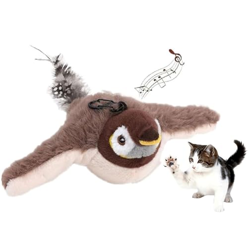 Chasey Bird Cat Toy, Bird Chase Cat Toy, Chaser Vogelspielzeug für Katzen, Zwitschernder Vogel Katzenspielzeug, interaktives Katzenspielzeug, Elektronisches Spielzeug für Hunde und Katzen (Aufladbar) von GUSHE