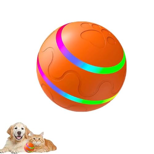 Chew-Resistant Smart Pet Ball, Interaktives Hundespielzeug Ball mit Fernbedienung, Selbstrollender Ball Hund, Wiederaufladbares Automatisch Ball, 360° Rollen Elektrisch Ball für Hunde und Katzen (A) von GUSHE