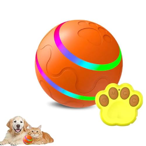 Chew-Resistant Smart Pet Ball, Interaktives Hundespielzeug Ball mit Fernbedienung, Selbstrollender Ball Hund, Wiederaufladbares Automatisch Ball, 360° Rollen Elektrisch Ball für Hunde und Katzen (B) von GUSHE