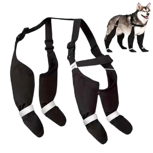 Dog Suspender Booties,Hundestiefel mit Strapsen,Hosenträger für Hunde,Strapsstiefel für Hunde,Hundeschuhe Wasserdicht,rutschfeste Verstellbare Schutzstiefel für kleine, mittlere und große Hunde (S) von GUSHE