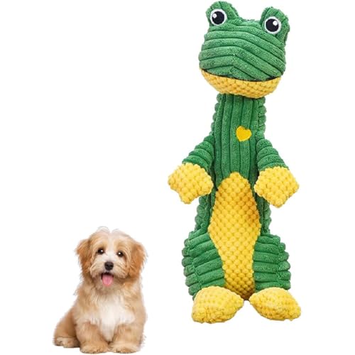 Durachew Dog Toy,Wowpetsmart Invincible Chewanimals,Wowpetsmart Hundespielzeug,Unzerbrechliches Hundespielzeug,Interaktives Hunde Spielzeug,Quietschend Spielzeug für Mittlere Kleine Hunde (Frosch) von GUSHE