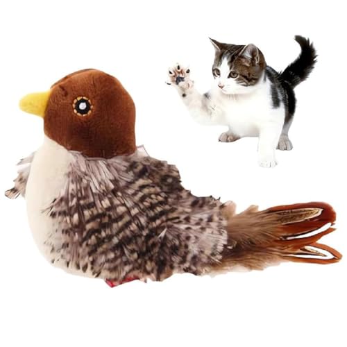 GUSHE Chasey Bird Cat Toy, Bird Chase Cat Toy, Chaser Vogelspielzeug für Katzen, Zwitschernder Vogel Katzenspielzeug, interaktives Katzenspielzeug, Elektronisches Spielzeug für Hunde und Katzen (A) von GUSHE