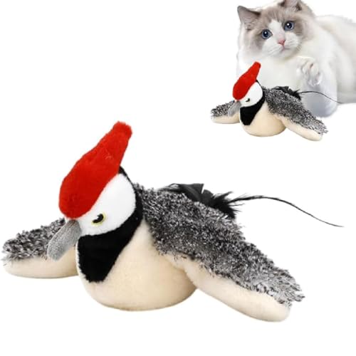 GUSHE Interactive Flying Bird Cat Toys for Indoor Cats, 2025 Neu Elektrisches Vogelspielzeug, Katzenspielzeug Vogel Flügelschlagen, Interaktives Katzenspielzeug Selbstbeschäftigung für Innenkatzen von GUSHE