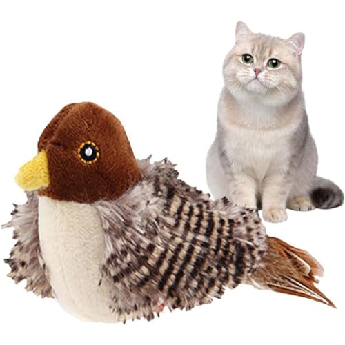 GUSHE Simuliertes Vogel Katzenspielzeug, Interaktives zwitscherndes Vogel-Katzenspielzeug, Elektrischer Vogel für Katzen, Simulated Chirping Bird Cat Toy, Simulierter zwitschernder Vogel Für Katzen von GUSHE