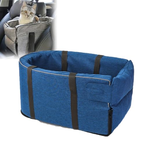 Gentle Paws Car Seat Cat Carrier,Mittelkonsole Hundeautositz,Hunde-Autositz für kleine Hunde,Erhöhter Hundesitz für Hunde,Abnehmbarer Waschbar Hundesitz,Reise-Autositz für kleine Haustiere (Blau, 1) von GUSHE