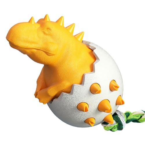 Idearock Dinosaur Eggs Dog Chew Toys, Dinosaurier-Eier-Backenzahn-Hundespielzeug, Dinosaurier-Spielzeuge für Hunde, unzerstörbares Hundespielzeug, Kauspielzeug für mittel und große Hunde (Orange) von GUSHE