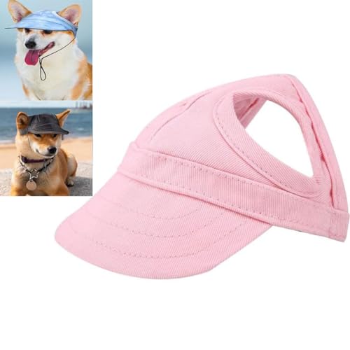 Outdoor-Sonnenschutzhaube für Hunde, Hunde Baseballmütze, Hunde Sonnenhut Benutzt, Verstellbar Sonnenschutz Hut Hundecap mit Ohrlöchern, Hunde Mütze für kleine, mittlere und große Hunde (Rosa, M) von GUSHE