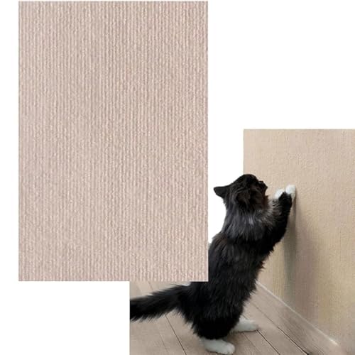 Vowtrlleoy Cat Scratching Cloth,Katzen Kratzmatte,Selbstklebend Kratzbretter,DIY Kratzbrett Katze,Anti-Kratz-Kratzpads für Katzen (Khaki, 40 * 100CM) von GUSHE