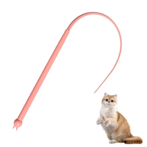 GUTERTOP Twiggle Tail Katzenangel, Silikon Teaser Katzen Zauberstab Spielzeug Für Kätzchen Für Indoor-Katzenspielübungen 77CM von GUTERTOP