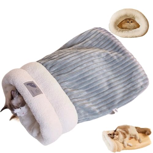 GUUIESMU Katzenschlafsack,Cat Sleeping Bag Winter,Schlafsack Katze,Schlafsack Für Katzen,Comfortable Katzen Schlafsack, Selbstwärmendes Katzennestbett, Haustiermatte,bequemes Haustierhöhlenbett (M,B) von GUUIESMU