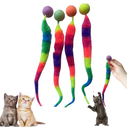 GUUIESMU Wackelball Für Katzen,Typisierter Wackelball Für Katzen,Wackelbälle Für Katzen,Katzenspielzeug Ball,Lustiges Katzenspielzeug,Hüpfball,Interaktives Spielzeug Für Katzen Hüpfball (4PCS) von GUUIESMU