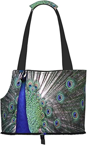 Animal Beauty Peacock Soft-Sided Travel Pet Carrier Tote Handtasche Tragbare kleine Haustier-Tragetasche Umhängetasche von GUVAA