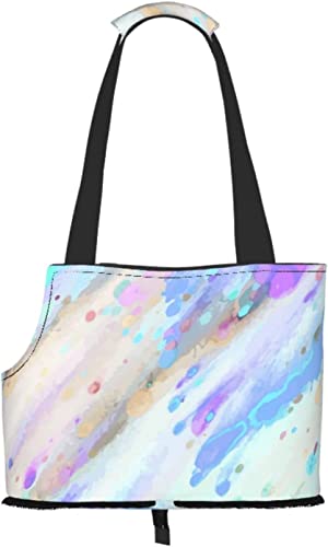 Aquarell spritzender Regenbogen, weiche Seiten, Reise-Haustiertasche, Tragetasche, tragbare kleine Haustiertasche, Umhängetasche von GUVAA