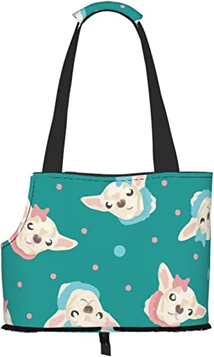 Bow Chihuahua Dog Soft Sided Travel Pet Carrier Tote Handtasche Tragbare kleine Haustier-Tragetasche Umhängetasche von GUVAA